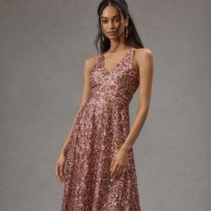 DRESS THE POPULATION ARIYAH FLORAL SEQUIN DRESS